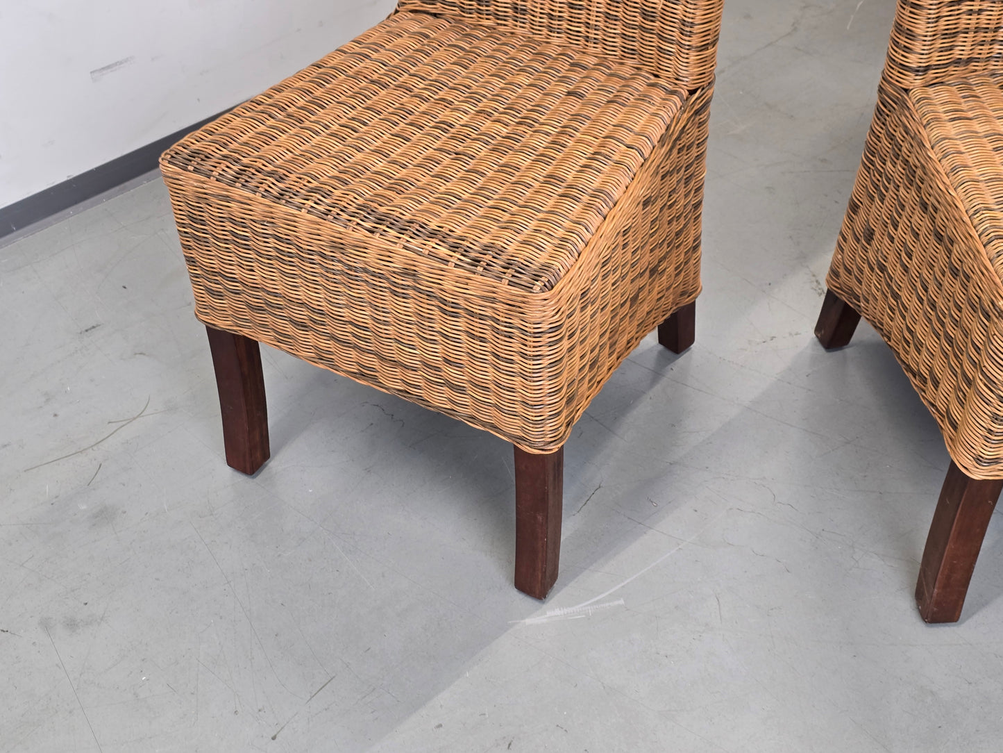 RATTAN STUHL Hochlehner Vintage Esszimmerstuhl Flechtstuhl Highback ARM