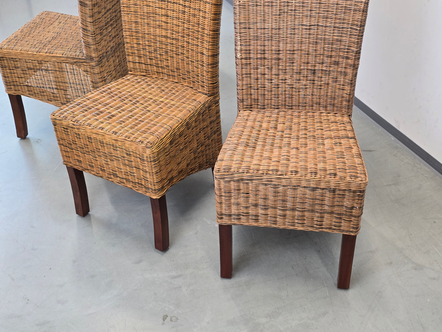RATTAN STUHL Hochlehner Vintage Esszimmerstuhl Flechtstuhl Highback ARM
