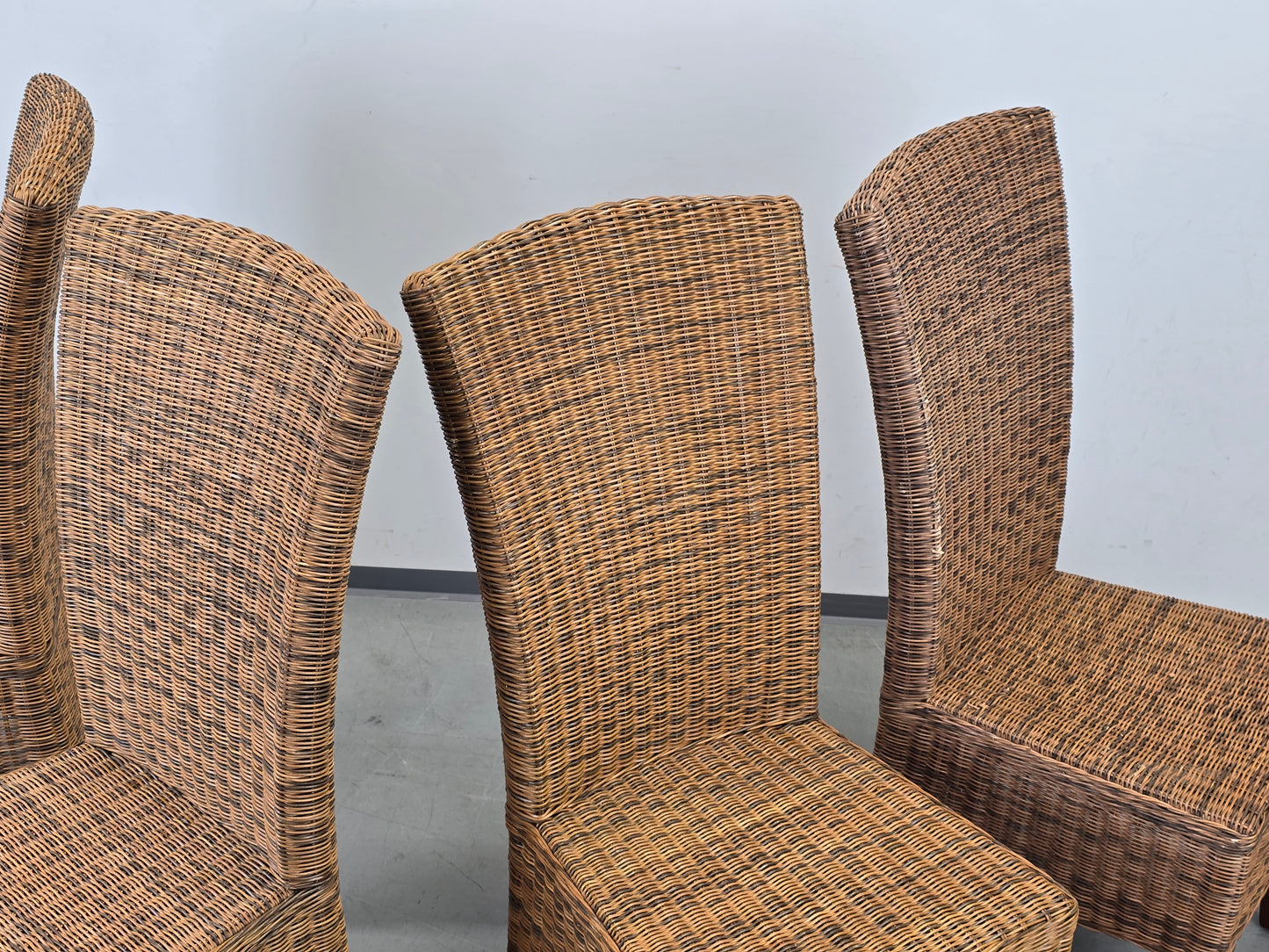 RATTAN STUHL Hochlehner Vintage Esszimmerstuhl Flechtstuhl Highback ARM