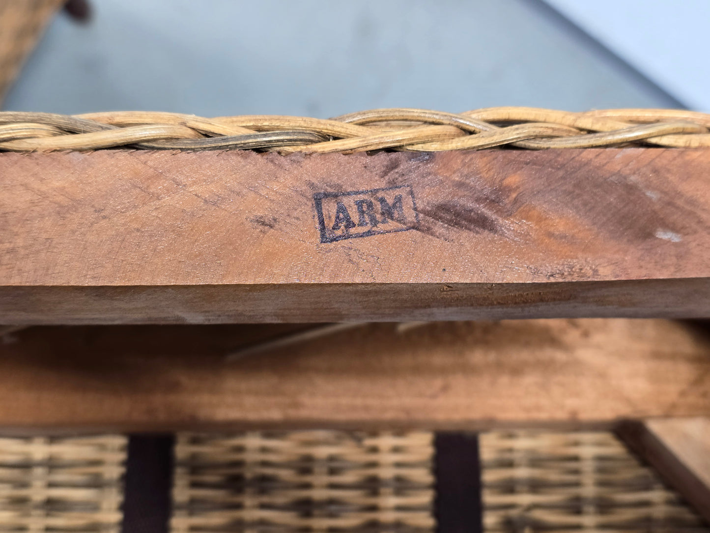RATTAN STUHL Hochlehner Vintage Esszimmerstuhl Flechtstuhl Highback ARM