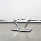 EVE COLLECTION Cavallo Couchtisch Glas Chrom Schwenkbar Designer Rollen