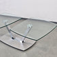 EVE COLLECTION Cavallo Couchtisch Glas Chrom Schwenkbar Designer Rollen