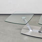 EVE COLLECTION Cavallo Couchtisch Glas Chrom Schwenkbar Designer Rollen