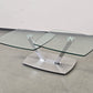 EVE COLLECTION Cavallo Couchtisch Glas Chrom Schwenkbar Designer Rollen
