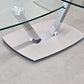 EVE COLLECTION Cavallo Couchtisch Glas Chrom Schwenkbar Designer Rollen
