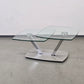 EVE COLLECTION Cavallo Couchtisch Glas Chrom Schwenkbar Designer Rollen