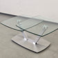 EVE COLLECTION Cavallo Couchtisch Glas Chrom Schwenkbar Designer Rollen
