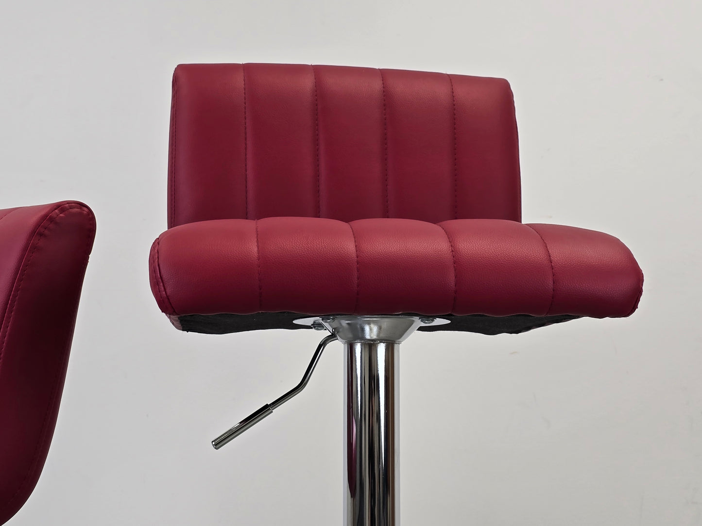 BARHOCKER Rot 2er Set Tresenhocker Höhenverstellbar Leder-Optik Theke
