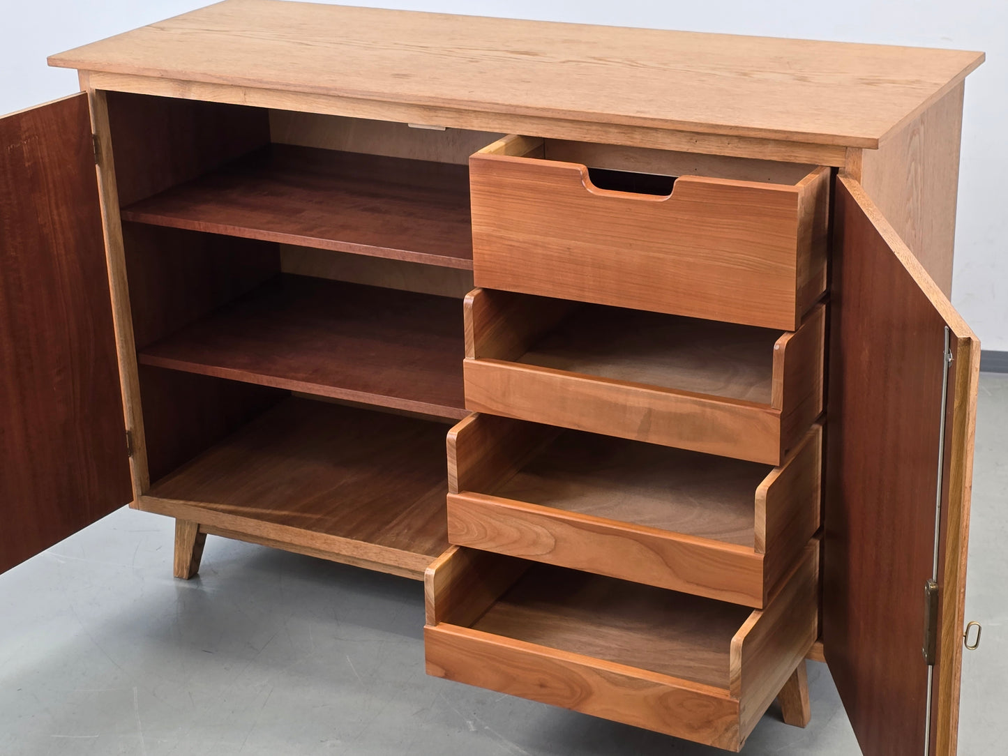 SIDEBOARD VINTAGE Eiche Mid Century 60er Kommode Highboard Skandinavisch