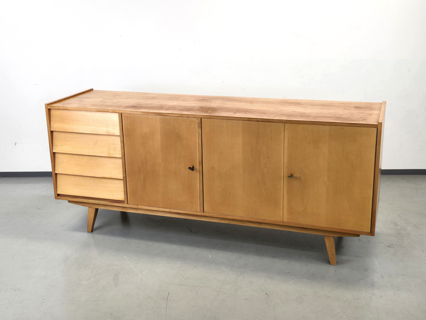 MID CENTURY Sideboard Birke 60er Vintage Kommode Skandinavisch Retro Design