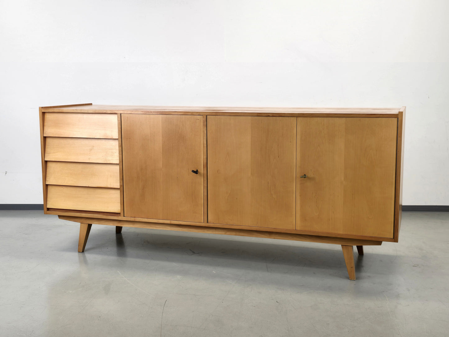 MID CENTURY Sideboard Birke 60er Vintage Kommode Skandinavisch Retro Design