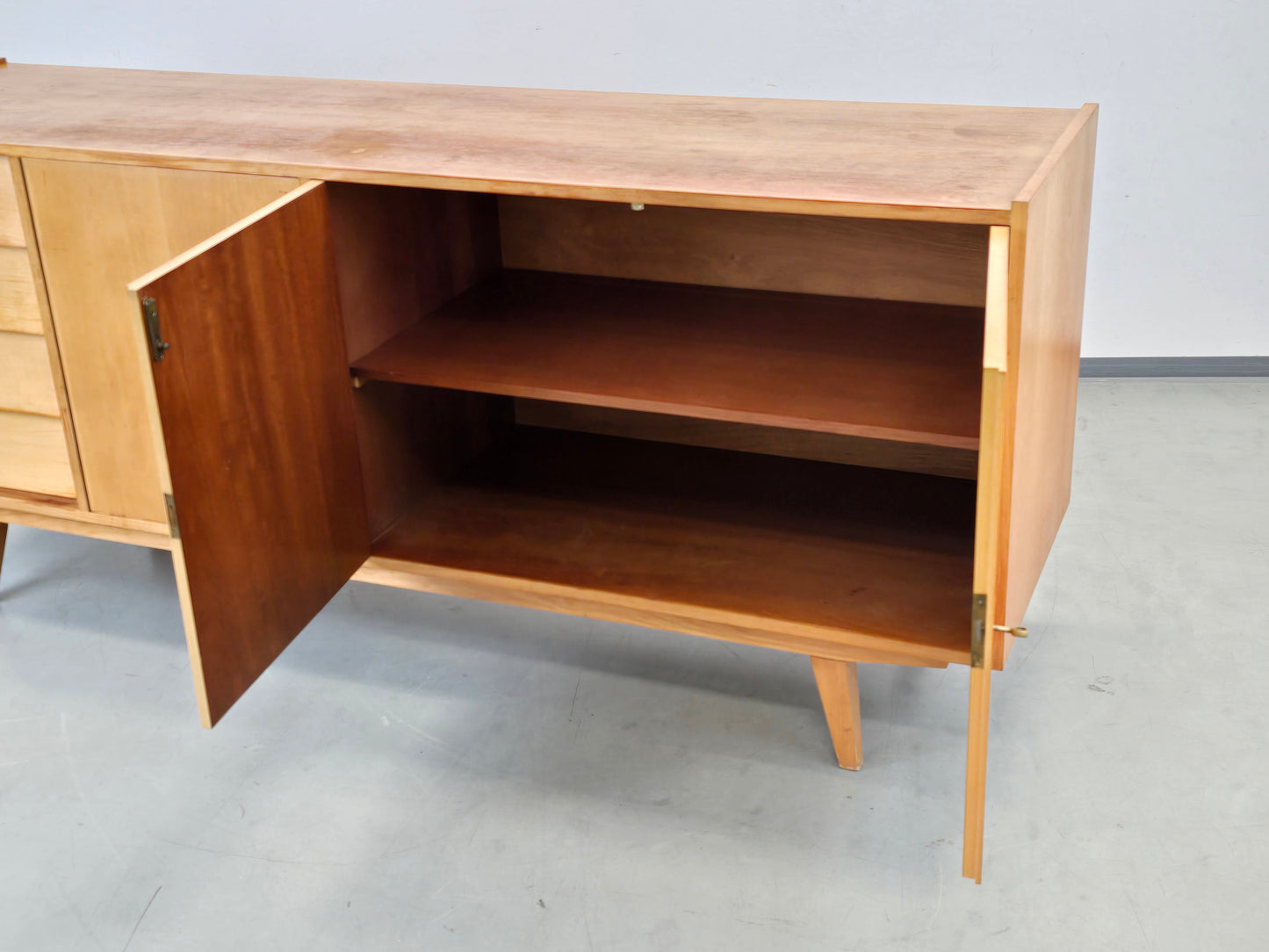 MID CENTURY Sideboard Birke 60er Vintage Kommode Skandinavisch Retro Design