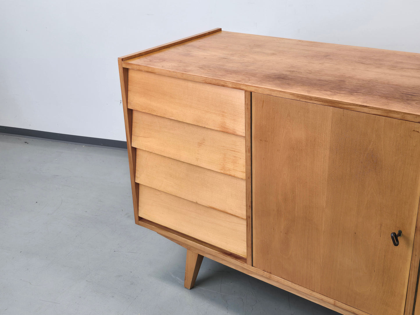 MID CENTURY Sideboard Birke 60er Vintage Kommode Skandinavisch Retro Design