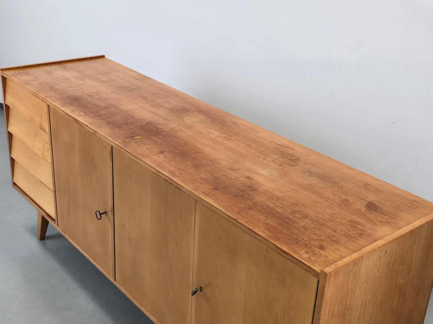 MID CENTURY Sideboard Birke 60er Vintage Kommode Skandinavisch Retro Design