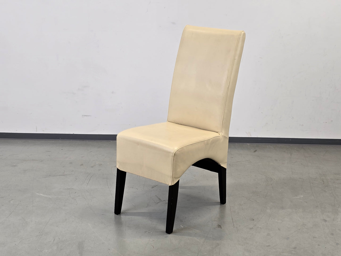 LEDER STUHL Design Creme Beige Esszimmerstuhl Vollleder Modern Vintage
