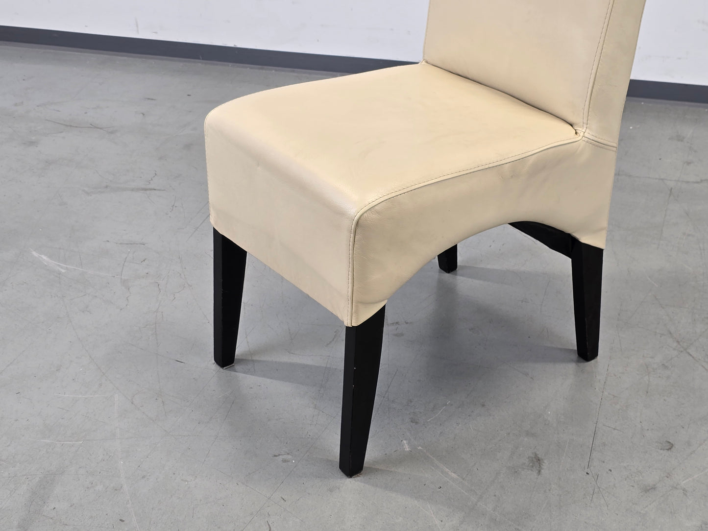 LEDER STUHL Design Creme Beige Esszimmerstuhl Vollleder Modern Vintage