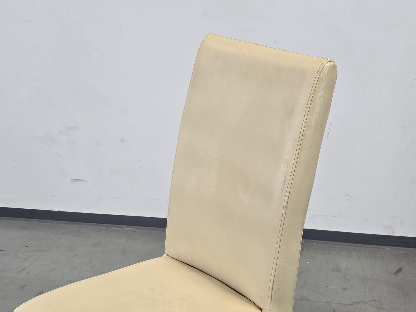 LEDER STUHL Design Creme Beige Esszimmerstuhl Vollleder Modern Vintage