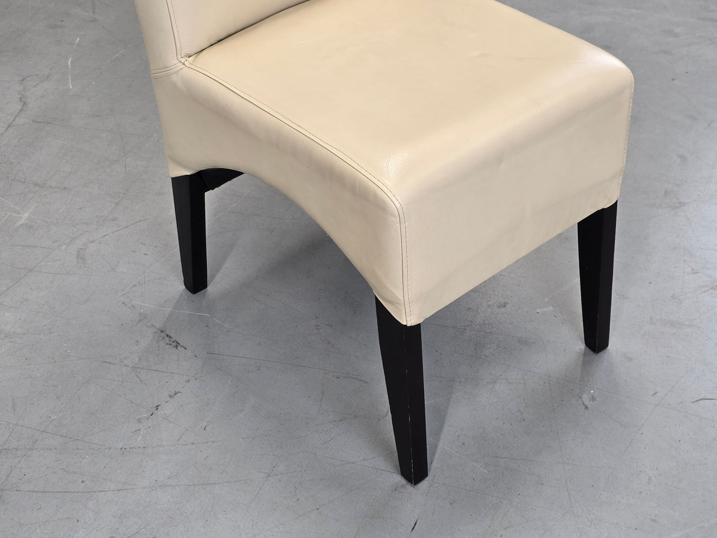 LEDER STUHL Design Creme Beige Esszimmerstuhl Vollleder Modern Vintage