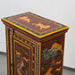 INDISCHER SCHRANK Handbemalt Rajasthan Jagdszenen Tiger Elefant Almirah