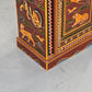 INDISCHER SCHRANK Handbemalt Rajasthan Jagdszenen Tiger Elefant Almirah