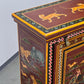 INDISCHER SCHRANK Handbemalt Rajasthan Jagdszenen Tiger Elefant Almirah