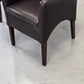 LEDER ARMLEHNSTUHL Design Vintage 60er Sessel Stuhl Konferenz Braun Massivholz