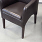 LEDER ARMLEHNSTUHL Design Vintage 60er Sessel Stuhl Konferenz Braun Massivholz