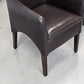 LEDER ARMLEHNSTUHL Design Vintage 60er Sessel Stuhl Konferenz Braun Massivholz