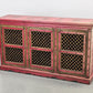 MAROKKANISCHE KOMMODE Sideboard Rot Gold Handbemalt Orient Massivholz Zouaq