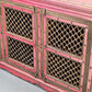 MAROKKANISCHE KOMMODE Sideboard Rot Gold Handbemalt Orient Massivholz Zouaq
