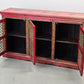 MAROKKANISCHE KOMMODE Sideboard Rot Gold Handbemalt Orient Massivholz Zouaq