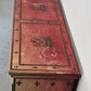 MAROKKANISCHE KOMMODE Sideboard Rot Gold Handbemalt Orient Massivholz Zouaq