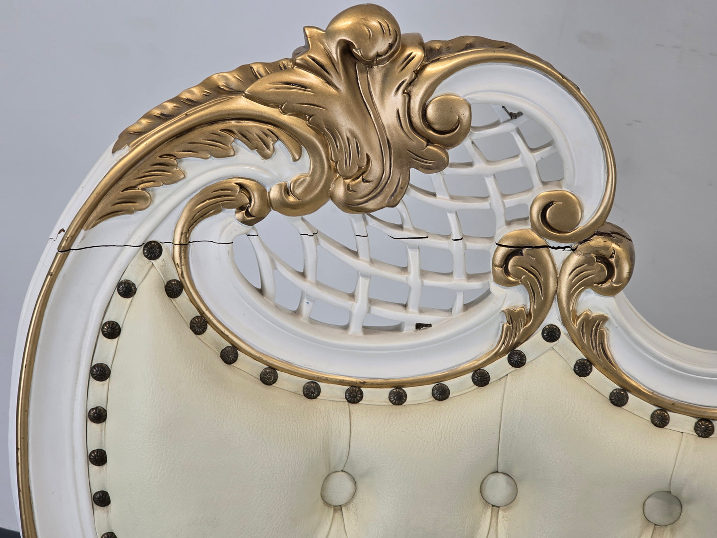BAROCK SESSEL Weiss Gold Rokoko Stuhl Vintage Sessel Antik-Stil Prunkstuhl