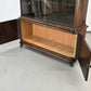 VINTAGE VITRINE Nussbaum Wurzelholz Highboard Design 60er Jahre Italienisch Mid-Century