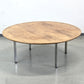 FLORENCE KNOLL Couchtisch Rund Chrom Holz 105cm Vintage 60er 70er Nuss