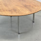 FLORENCE KNOLL Couchtisch Rund Chrom Holz 105cm Vintage 60er 70er Nuss