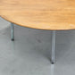 FLORENCE KNOLL Couchtisch Rund Chrom Holz 105cm Vintage 60er 70er Nuss