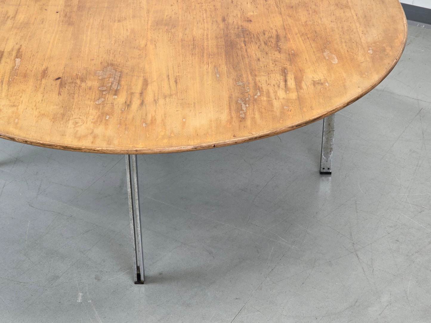 FLORENCE KNOLL Couchtisch Rund Chrom Holz 105cm Vintage 60er 70er Nuss