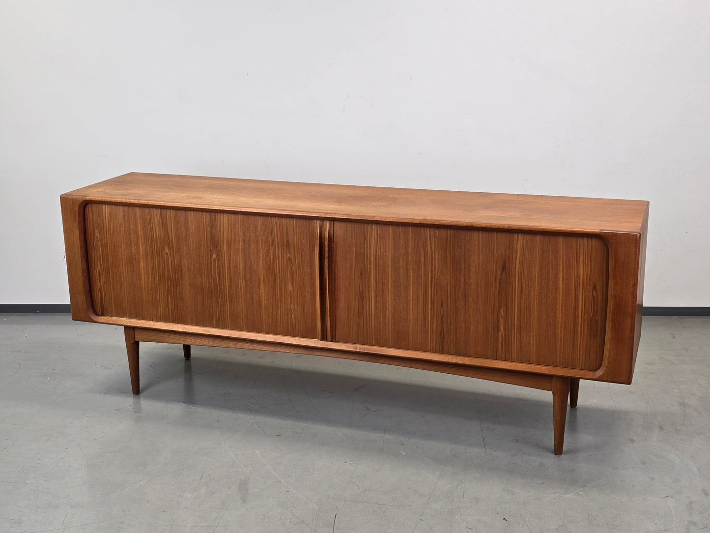 DANISH SIDEBOARD Tv Kommode Low Board Teak Bernhard Pedersen 142 Tambour Mid Century BPS