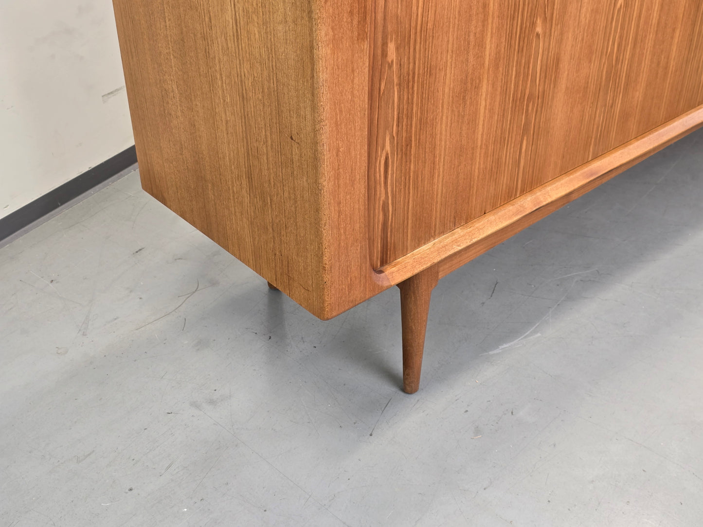 DANISH SIDEBOARD Tv Kommode Low Board Teak Bernhard Pedersen 142 Tambour Mid Century BPS