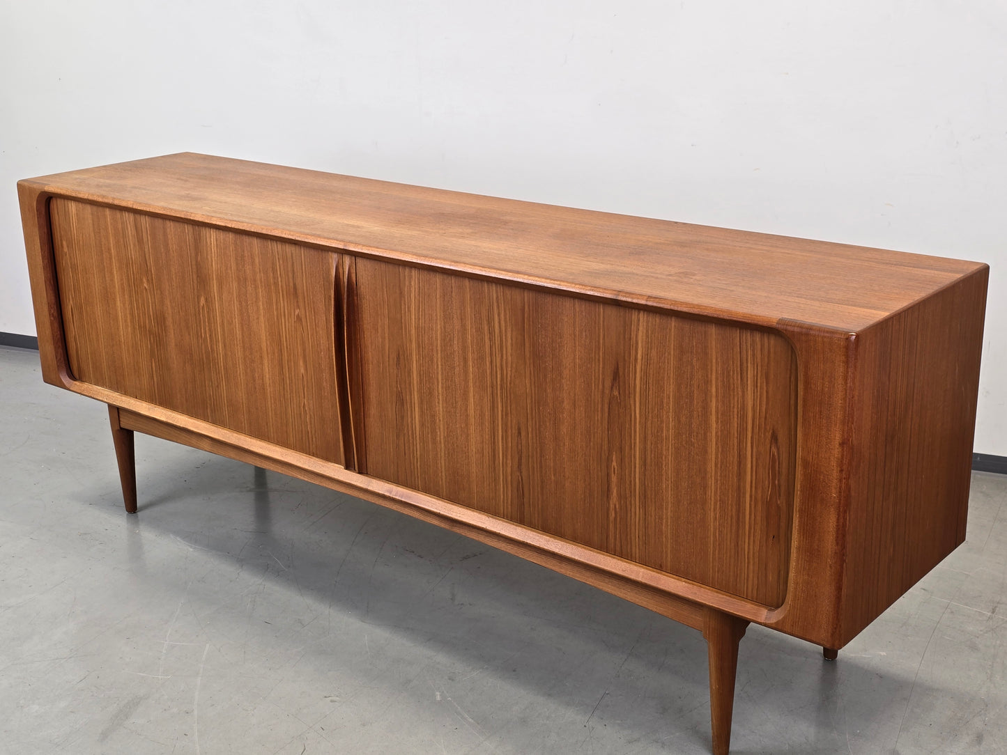 DANISH SIDEBOARD Tv Kommode Low Board Teak Bernhard Pedersen 142 Tambour Mid Century BPS
