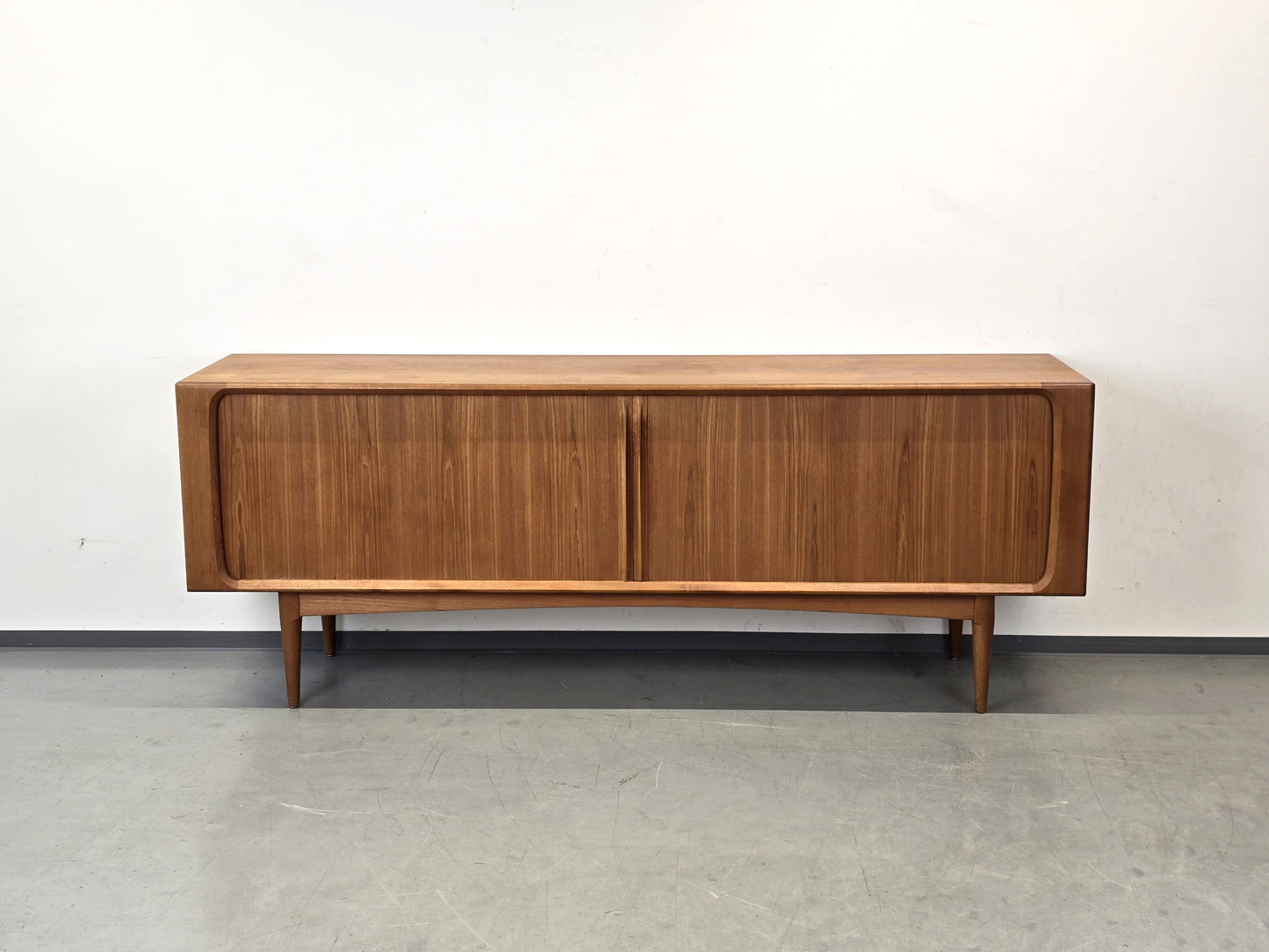 DANISH SIDEBOARD Tv Kommode Low Board Teak Bernhard Pedersen 142 Tambour Mid Century BPS