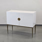 CARRYHOME HIGHBOARD Weiß Hochglanz Kommode Messing-Optik Sideboard