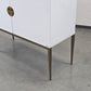 CARRYHOME HIGHBOARD Weiß Hochglanz Kommode Messing-Optik Sideboard