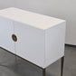 CARRYHOME HIGHBOARD Weiß Hochglanz Kommode Messing-Optik Sideboard