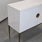 CARRYHOME HIGHBOARD Weiß Hochglanz Kommode Messing-Optik Sideboard