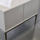 CARRYHOME HIGHBOARD Weiß Hochglanz Kommode Messing-Optik Sideboard