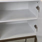 CARRYHOME HIGHBOARD Weiß Hochglanz Kommode Messing-Optik Sideboard