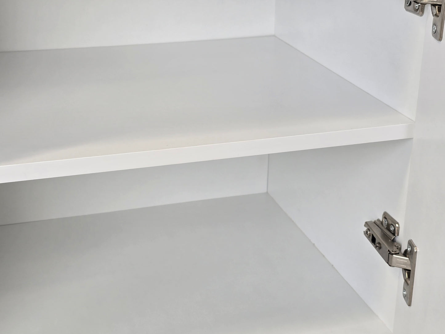 CARRYHOME HIGHBOARD Weiß Hochglanz Kommode Messing-Optik Sideboard