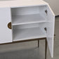 CARRYHOME HIGHBOARD Weiß Hochglanz Kommode Messing-Optik Sideboard